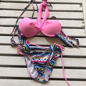 Two piece Aztec bathing suit